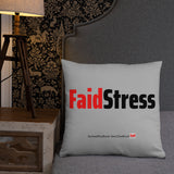 Multi Word/Faid Stress Grey Pillow